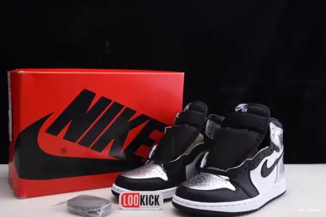 1st Kicks SILVER CD0461-001 AIR OG TOE HIGH 1 JORDAN WMNS 0612